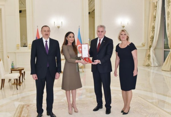 Azerbaijani first lady awarded with Serbia`s Sretenjski Order