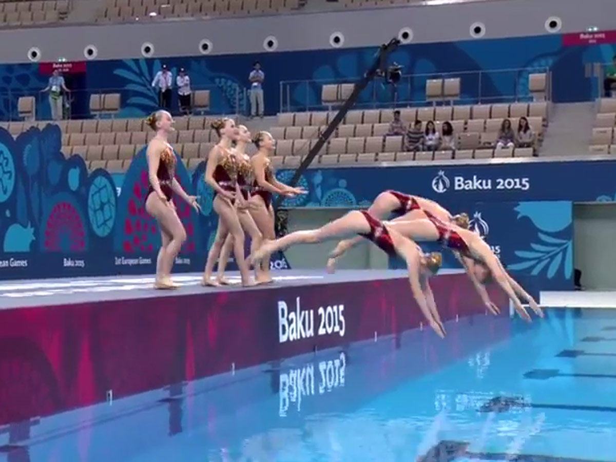Team synchronized swimming competitions start at Baku’s first European Games (LIVE)