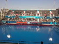 Начался матч по водному поло между сборными Азербайджана и Румынии (ФОТО)
