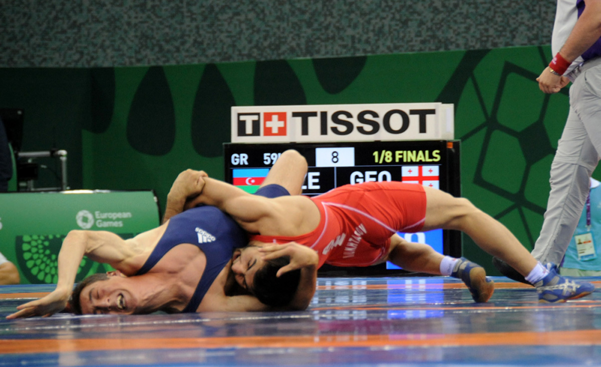 Baku 2015: Azerbaijani wrestler enters 1/8 finals (UPDATE)
