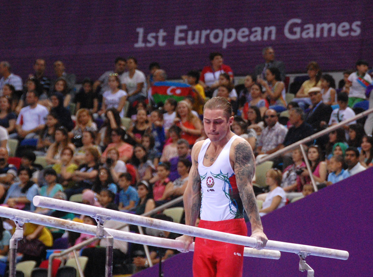 Azərbaycan gimnastları Avropa Oyunlarında yarışların ikinci günündə çıxış ediblər (FOTO-2)