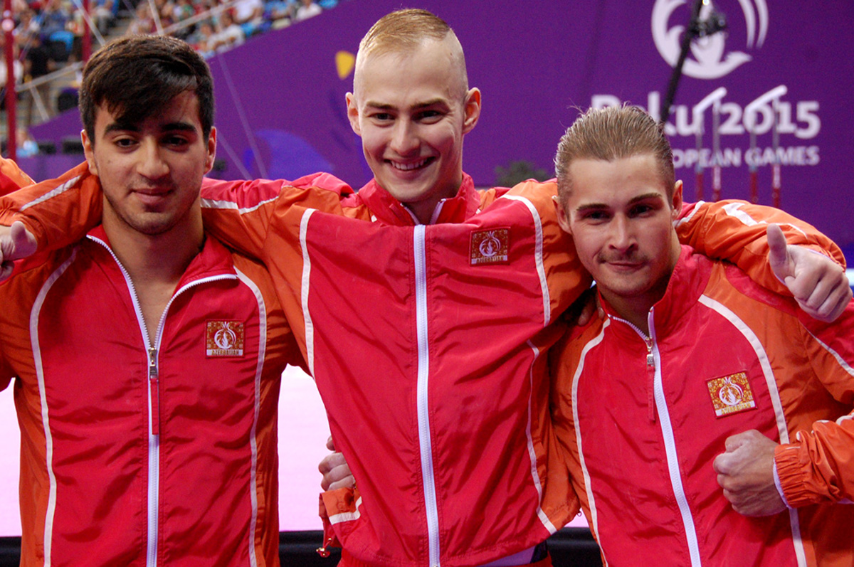 Азербайджанские гимнасты выступают на соревнованиях в рамках Евроигр (ФОТО) (версия 2)
