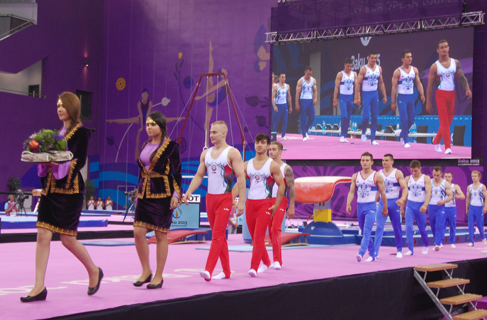 Awarding ceremony of Azerbaijani gymnasts who won bronze medals at European Games takes place (PHOTO) (VIDEO)