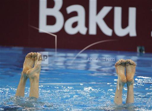 Фотосессия Associated Press, посвященная синхронному плаванию в рамках Евроигр в Баку