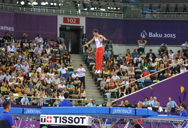Азербайджанские гимнасты вышли в финал соревнований по прыжкам на батуте