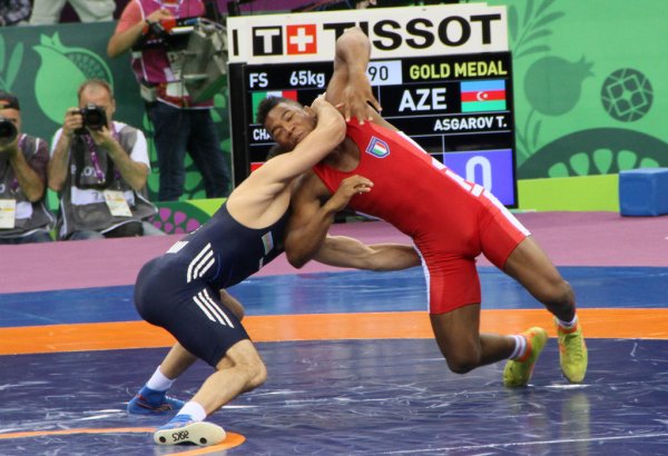 Азербайджанский борец Тогрул Аскеров в полуфинале Олимпиады