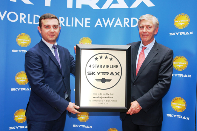 Azerbaijan Airlines awarded prestigious "4 Star" rating of Skytrax