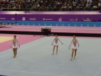 Azərbaycanın qadınlardan ibarət triosu idman akrobatikası üzrə yarışlarda final mərhələsinə çıxdı (FOTO)