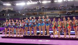 Rusiyalı gimnastlar I Avropa Oyunlarının çoxnövçülük yarışlarında qızıl medal qazandı (FOTO)