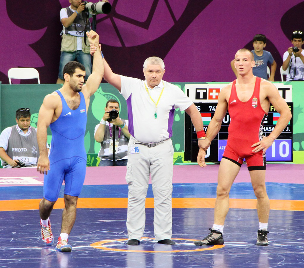 Еще два азербайджанских борца прошли в 1/4 финала на Евроиграх в Баку (версия 2)(ФОТО)