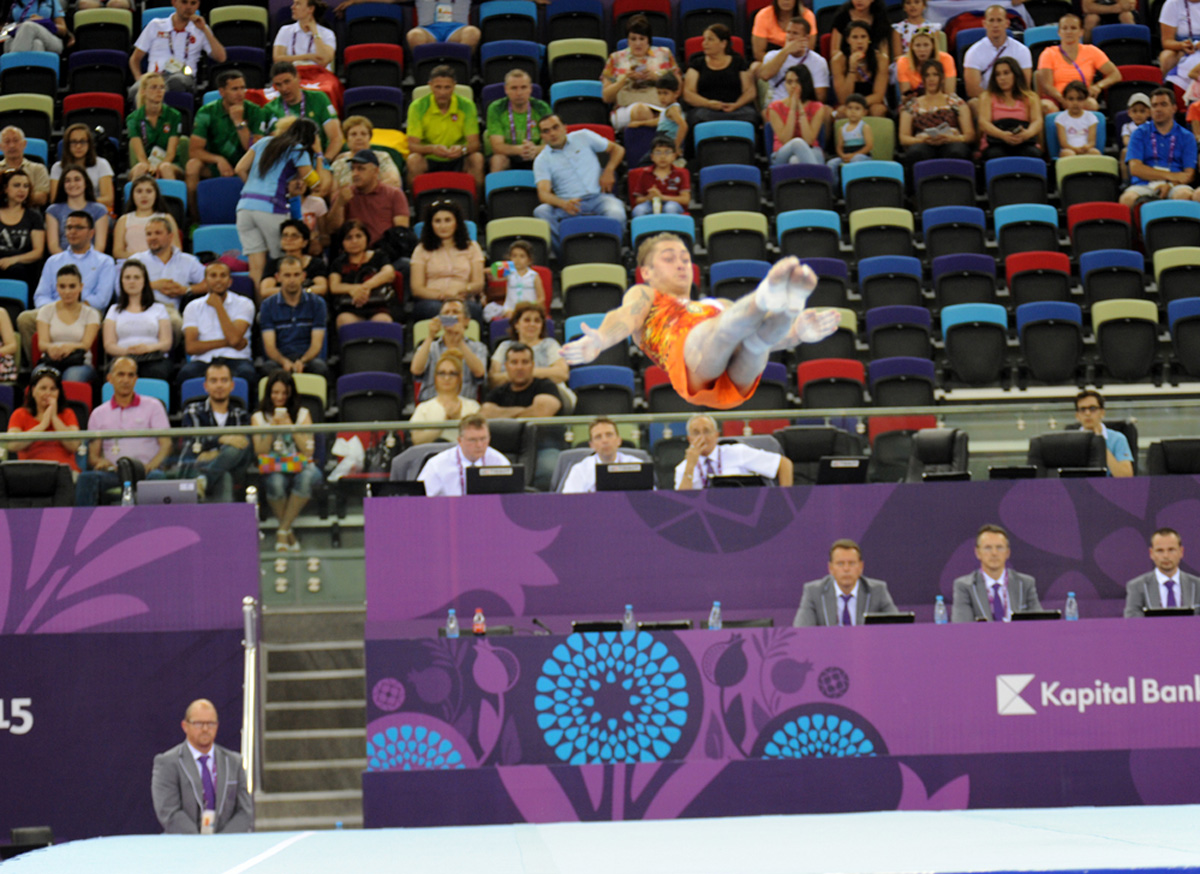 Baku 2015: Azerbaijani gymnast grabs silver medal (PHOTO)