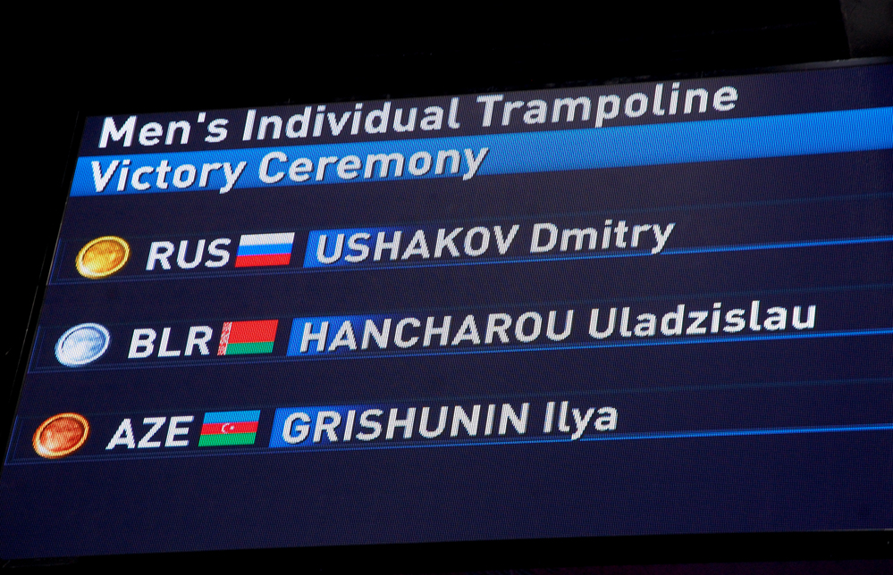 Азербайджанский гимнаст завоевал бронзовую медаль Евроигр по прыжкам на батуте (ФОТО)