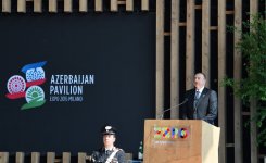 Ilham Aliyev with family attends "National day" ceremony of Azerbaijan's pavilion at "Expo Milano 2015"