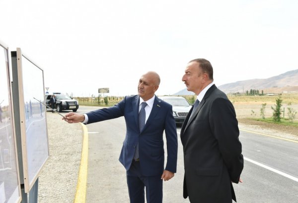 Prezident İlham Əliyev Siyəzən-Məşrif avtomobil yolunun açılışında iştirak edib (FOTO)