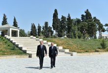 Azerbaijani president attends opening of park-boulevard after Heydar Aliyev in Jalilabad