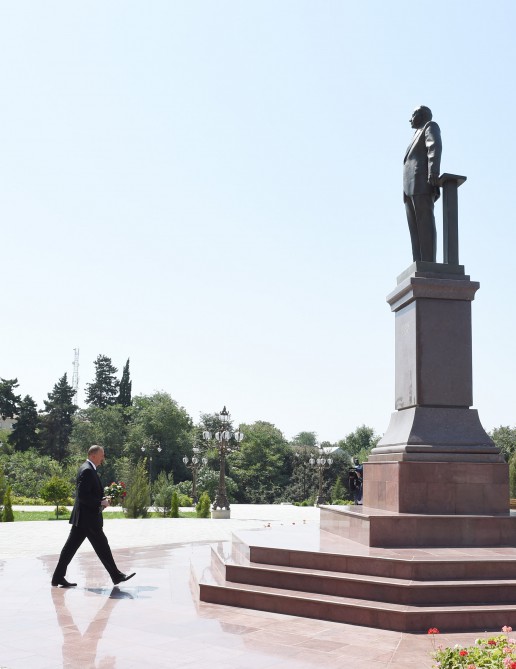 Президент Ильхам Алиев принял участие в открытии парка-бульвара им. Гейдара Алиева в городе Гектепе
