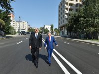 Azerbaijani president reviews reconstruction work on several streets in Baku