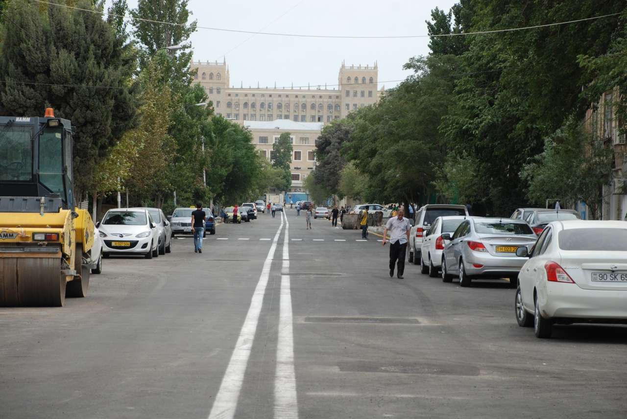 Частично завершен ремонт одной из улиц Баку (ФОТО,ВИДЕО)
