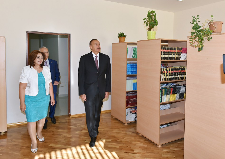 Azerbaijani president reviews Technical and Humanitarian Lyceum after repair