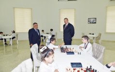 Президент Ильхам Алиев принял участие в открытии Шахматной школы в Агсу (ФОТО)