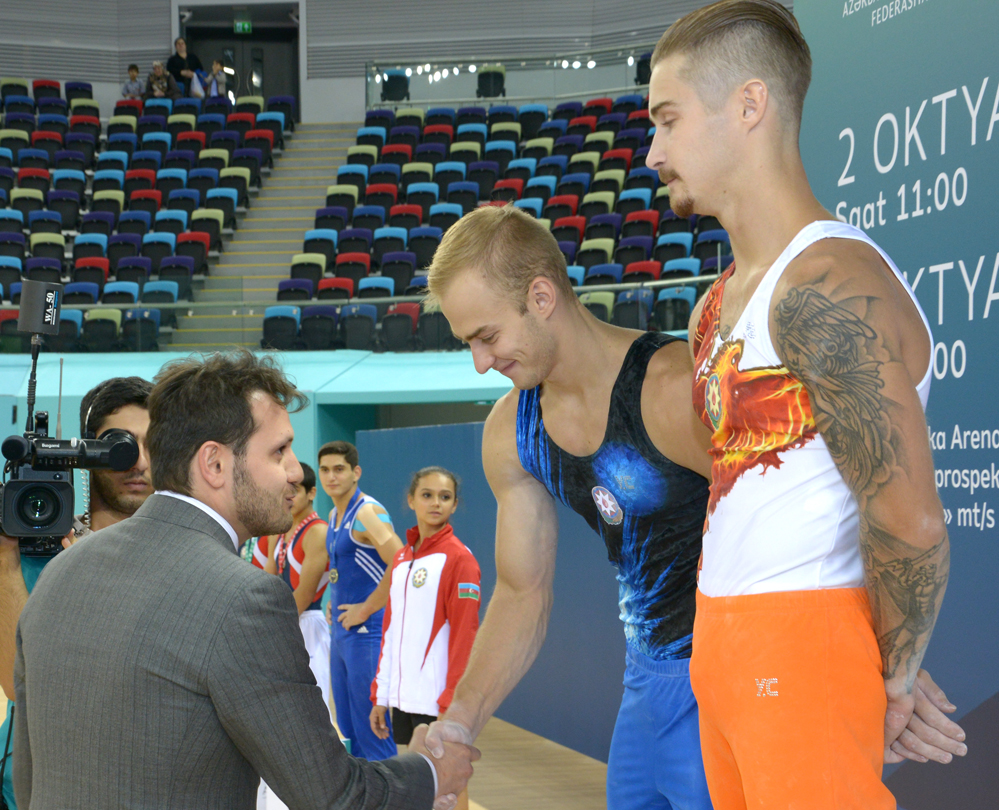 В Баку прошло награждение победителей по мужской спортивной гимнастике (ФОТО)