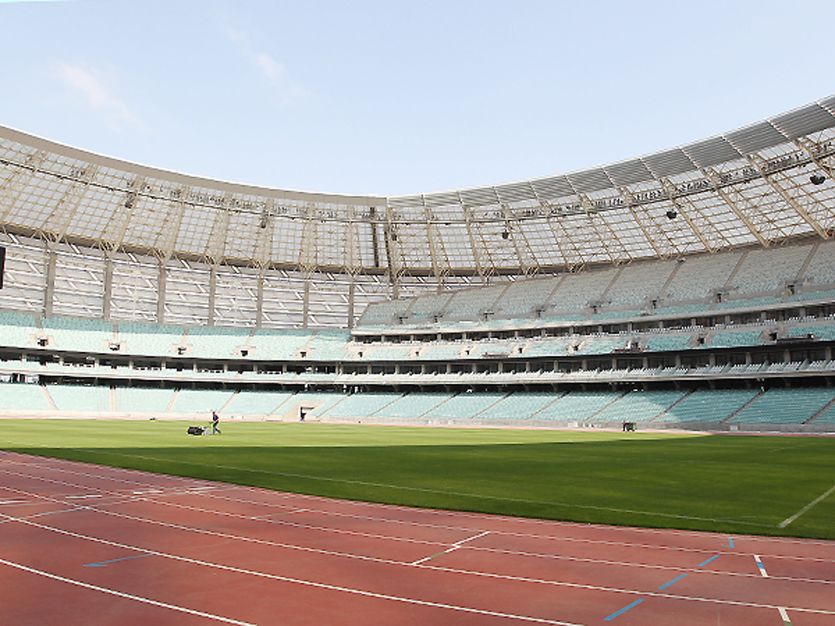 Bakı Olimpiya Stadionu İtaliya ilə oyuna hazırlanır (FOTO)
