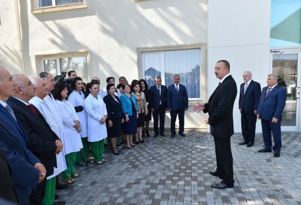 Azerbaijani president reviews Goychay district Central Hospital after major overhaul