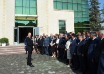 Ilham Aliyev attends ceremony marking finish of project to reconstruct water supply system of Ujar