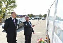Президент Ильхам Алиев принял участие в открытии автодороги Гекчай-Уджар (ФОТО)