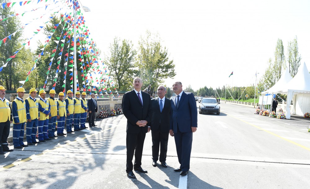 President Ilham Aliyev attends opening of Goychay-Ujar highway