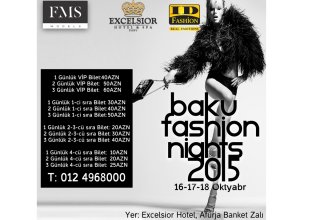 В “Excelsior Hotel Baku” состоится "Baku Fashion Night 2015"