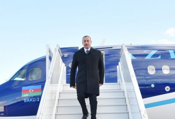 Prezident İlham Əliyev Qazaxıstana işgüzar səfərə gəlib (FOTO)