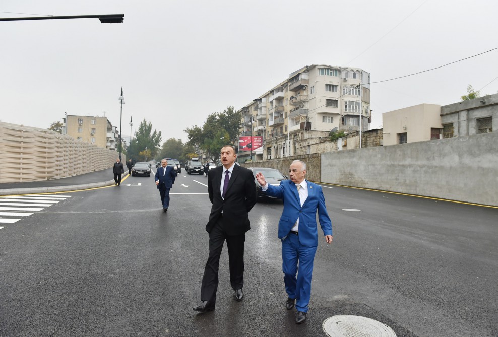 Prezident İlham Əliyev Bakıda yeni salınan yolların, parkların, yenidən qurulan küçə və prospektlərin açılışında iştirak edib (FOTO)