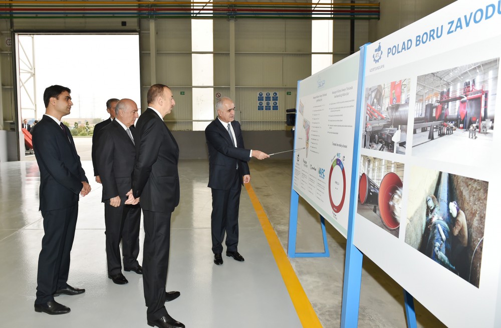 Президент Ильхам Алиев принял участие в открытии завода технического оборудования в Сумгайыте - Gallery Image