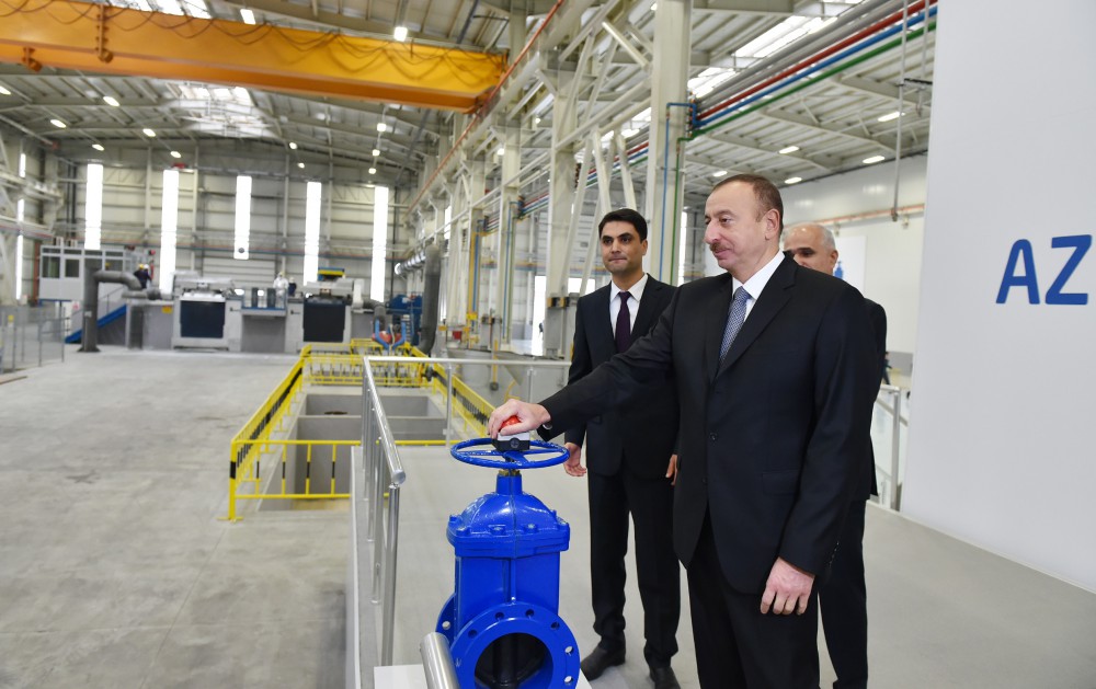 Президент Ильхам Алиев принял участие в открытии завода технического оборудования в Сумгайыте - Gallery Image