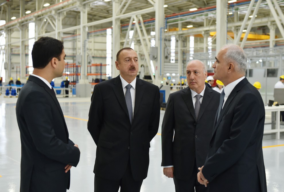 Президент Ильхам Алиев принял участие в открытии завода технического оборудования в Сумгайыте