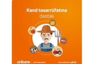 "Unibank" güzəştli şərtlərlə kənd təsərrüfatı kreditləri təklif edir