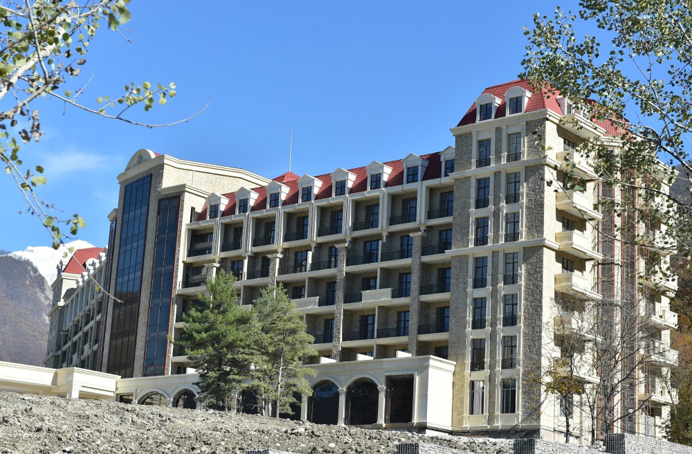 Azerbaijan's president views “Markhal” sanatorium and resort construction in Shaki