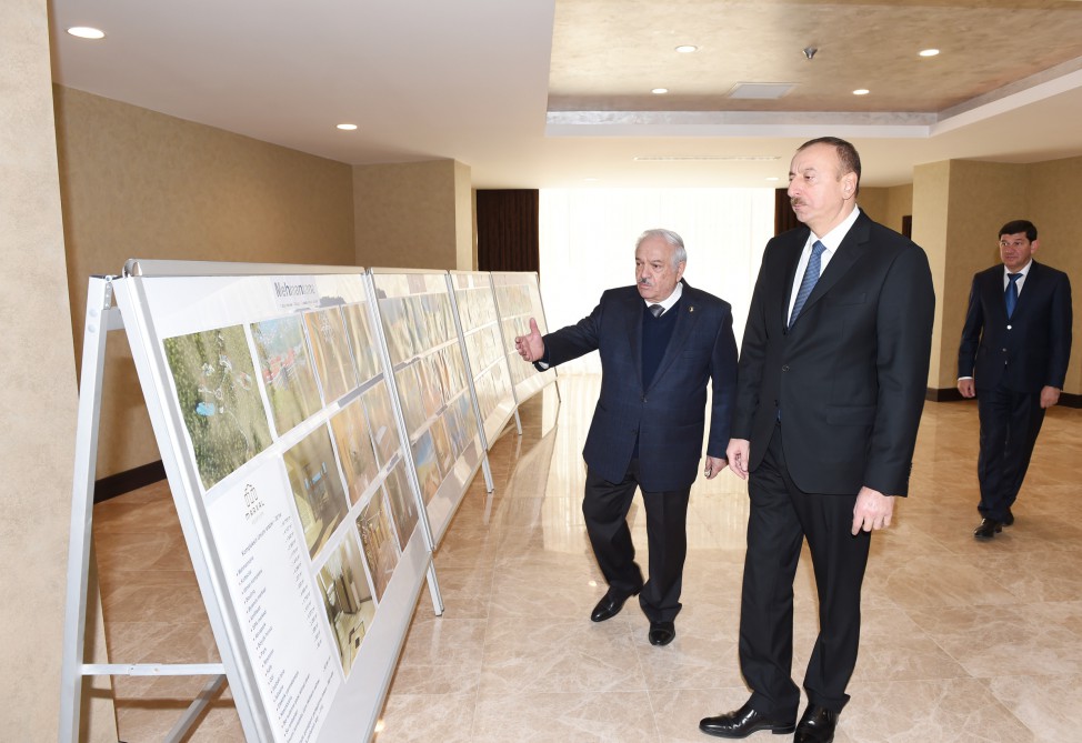 Azerbaijan's president views “Markhal” sanatorium and resort construction in Shaki