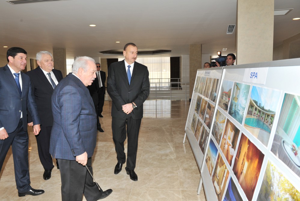 Azerbaijan's president views “Markhal” sanatorium and resort construction in Shaki