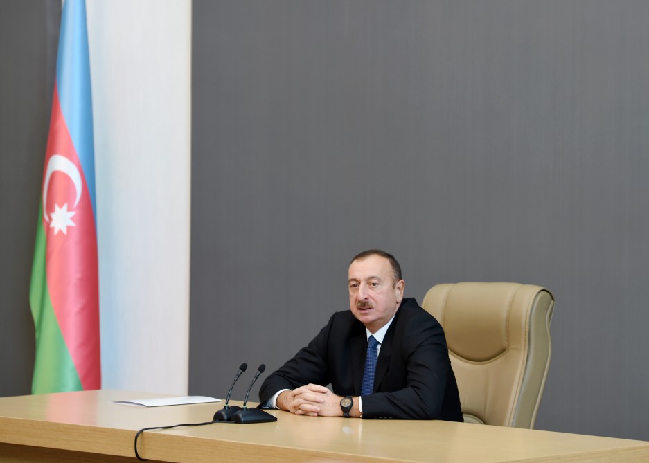 Azerbaijani president attends opening of new administrative building of Shaki Court Complex