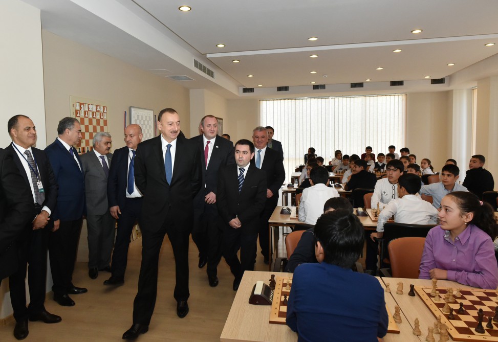 Azerbaijani, Georgian presidents visit "Tea house" training center in Marneuli