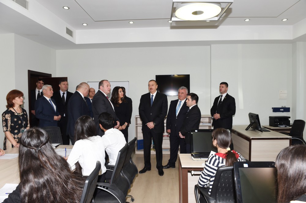 Azerbaijani, Georgian presidents visit "Tea house" training center in Marneuli