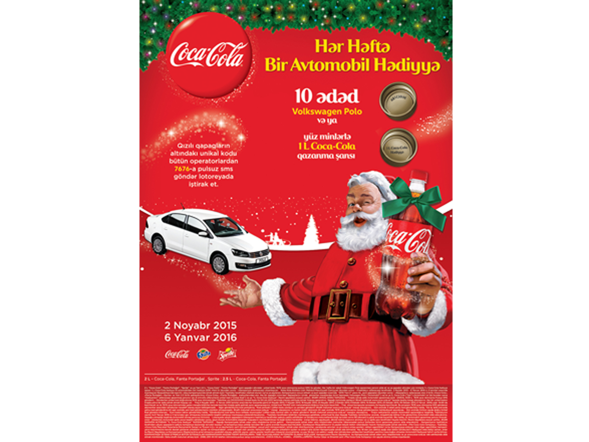 Bayram yenidən gəlir: Yeni ildə "Coca-Cola" ilə avtomobil qazanın