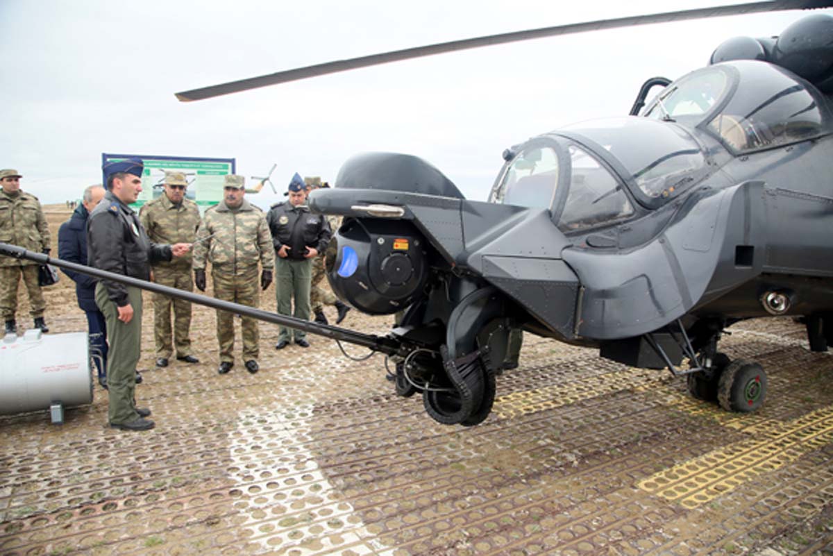 Azerbaijan conducts tactical flight drills using combat helicopters