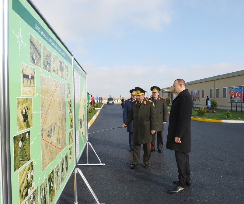 Prezident İlham Əliyev Müdafiə Nazirliyi Hərbi-Hava Qüvvələrinin hərbi şəhərciyində yaradılan şəraitlə tanış olub (FOTO)