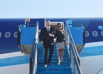 President Ilham Aliyev, his spouse arrive in Turkey on working visit (PHOTO)
