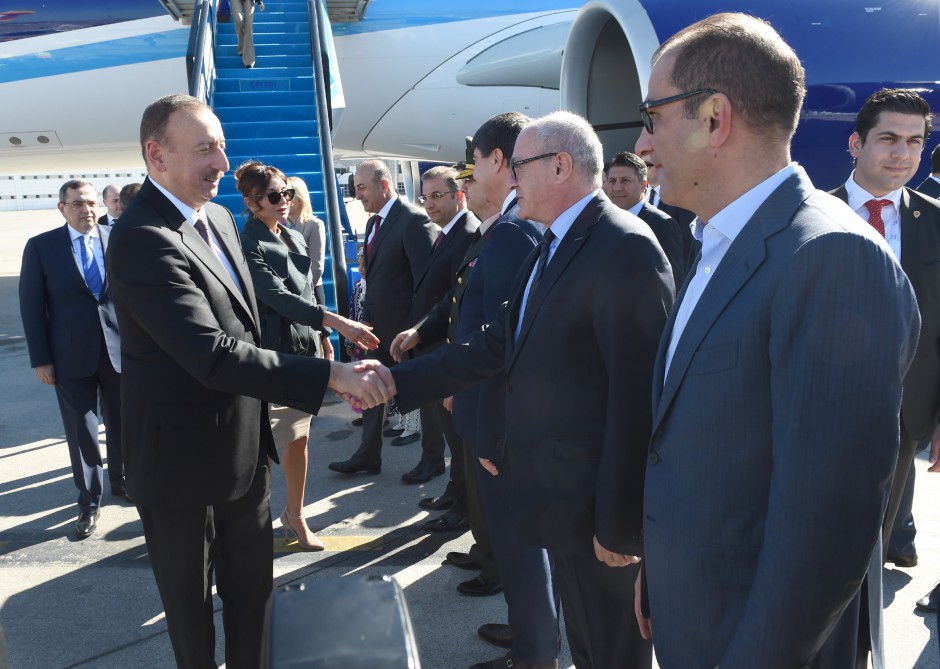 President Ilham Aliyev, his spouse arrive in Turkey on working visit (PHOTO)