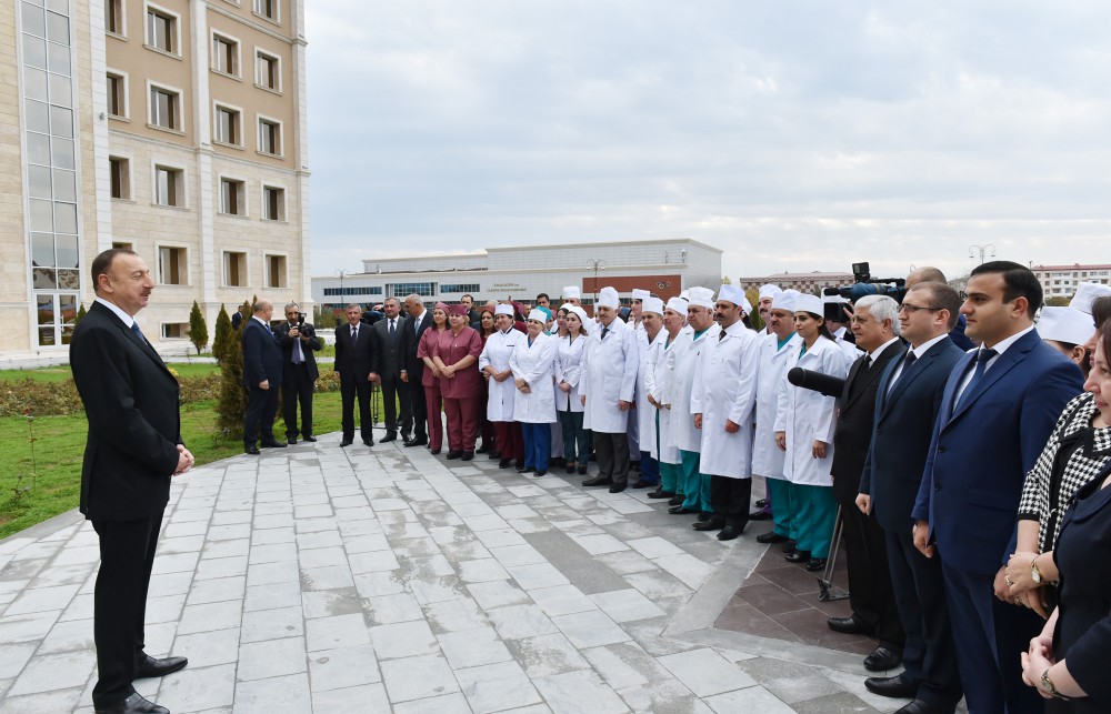 Azerbaijani president attends opening of Nakhchivan Autonomous Republic Hospital (PHOTO)