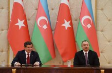 Azerbaijani president, Turkish PM make press statement (PHOTO)